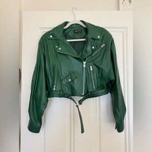 LAMARQUE Green Leather Jacket